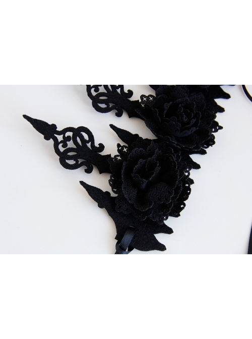 Dark Gothic Crown Black Halloween Witch Masquerade Show Garland Headband