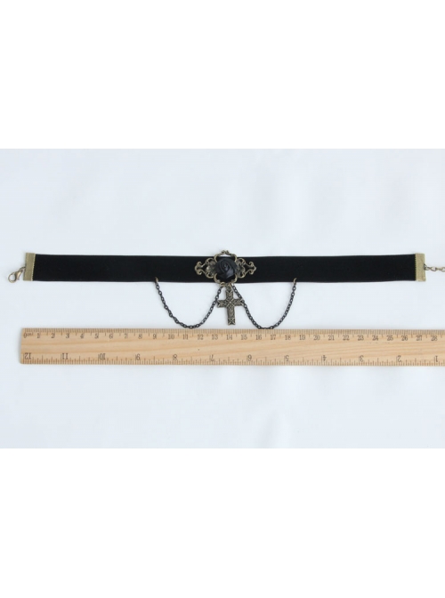 Punk Female Hip Hop Gothic Cross Fashion Black Velvet Necklace