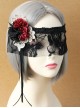 Retro Halloween Christmas Gothic Masquerade Princess Half Face Black Lace Roses Female Veil