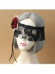 Retro Halloween Christmas Gothic Masquerade Princess Half Face Black Lace Roses Female Veil