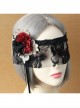 Retro Halloween Christmas Gothic Masquerade Princess Half Face Black Lace Roses Female Veil