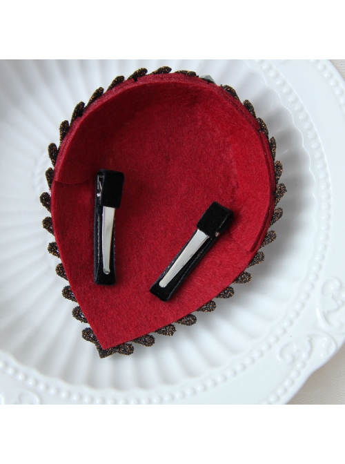 Red Gothic Cross Retro Halloween Party Dress Collocation Female Top Hat Hairpin