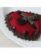 Red Gothic Cross Retro Halloween Party Dress Collocation Female Top Hat Hairpin