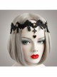 Halloween Masquerade Retro Flowers Lace Stretch Female Gothic Black Headband