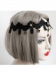 Halloween Masquerade Retro Flowers Lace Stretch Female Gothic Black Headband