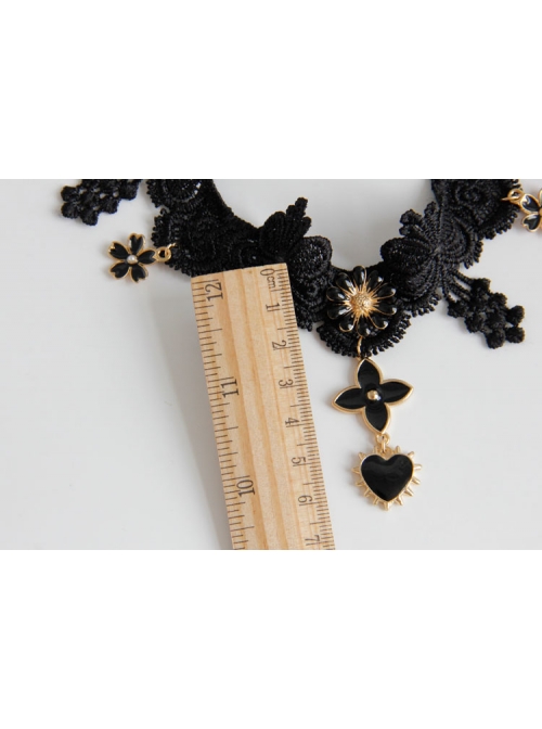Halloween Masquerade Retro Flowers Lace Stretch Female Gothic Black Headband