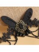 Retro One-Piece Chain With Ring Female Gothic Style Black Lace Bracelet