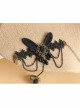 Retro One-Piece Chain With Ring Female Gothic Style Black Lace Bracelet