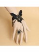 Retro One-Piece Chain With Ring Female Gothic Style Black Lace Bracelet