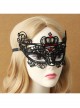 Gothic Prom Retro Princess Style Lace Crown Ruby Half Face Elastic Band Mask