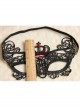 Gothic Prom Retro Princess Style Lace Crown Ruby Half Face Elastic Band Mask