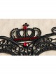 Gothic Prom Retro Princess Style Lace Crown Ruby Half Face Elastic Band Mask