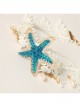 Fashion Beach Accessories Blue Starfish White Lace Choker