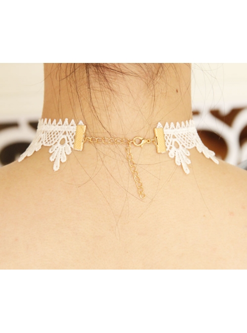 Fashion Beach Accessories Blue Starfish White Lace Choker