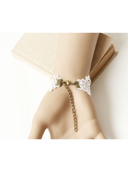 Lolita Lady Lace Pink Rose Female Bracelet Bride Bridesmaid Accessories