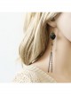 Gothic Black Rose Tassel Long Earrings Exaggerated Personality Jewelry
