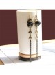 Gothic Black Rose Tassel Long Earrings Exaggerated Personality Jewelry