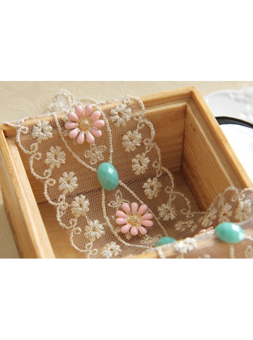 Bohemia Fresh Lace Flowers Hair Band Fashion Retro Female Headscarf