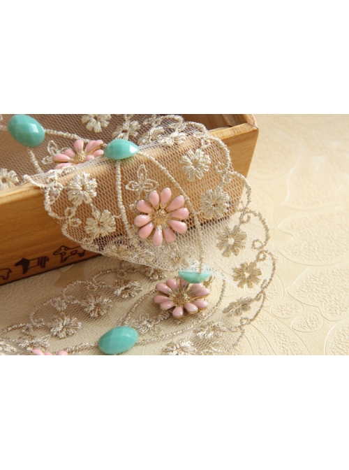 Bohemia Fresh Lace Flowers Hair Band Fashion Retro Female Headscarf