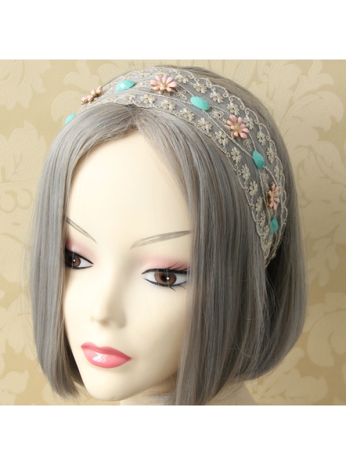 Bohemia Fresh Lace Flowers Hair Band Fashion Retro Female Headscarf