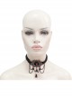 Black Woven Buckle Red Gemstones Gothic Necklace