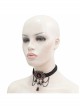 Black Woven Buckle Red Gemstones Gothic Necklace