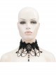 Black Spider Web Woven Black Crystal Pendant Gothic Necklace