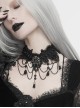 Black Spider Web Woven Black Crystal Pendant Gothic Necklace