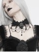 Black Spider Web Woven Black Crystal Pendant Gothic Necklace