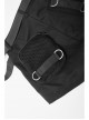 I-Shaped Clasp Belt Multi-Level Pocket Pit Ribbon Decoration Black Punk High Waist Shorts