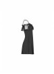 Off-Shoulder Front Chest Chiffon Flounce Black Gothic Imitation Silk Sling Dress