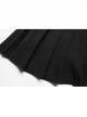 Fake Two-Piece Side Metal Buckle Black Punk Pleated Skirt