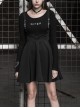 Waist Fungus Edge Decoration Black Punk Chiffon Metal Chain Suspender Skirt