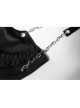 Waist Fungus Edge Decoration Black Punk Chiffon Metal Chain Suspender Skirt
