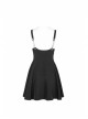 Waist Fungus Edge Decoration Black Punk Chiffon Metal Chain Suspender Skirt