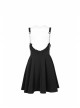 Waist Fungus Edge Decoration Black Punk Chiffon Metal Chain Suspender Skirt