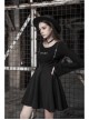Waist Fungus Edge Decoration Black Punk Chiffon Metal Chain Suspender Skirt