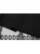 Leather Shoulder Strap Waist Cross Belt Irregular Mesh Hem Black Punk Dress