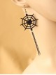 Black Gothic Halloween Spider Web Playful Personality Bride Earrings