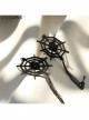 Black Gothic Halloween Spider Web Playful Personality Bride Earrings