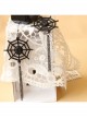 Black Gothic Halloween Spider Web Playful Personality Bride Earrings
