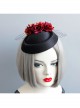 Black Gothic Fashion Party Host Banquet Dress Top Hat Hairpin