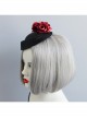 Black Gothic Fashion Party Host Banquet Dress Top Hat Hairpin