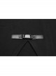 Black Bubble Sleeve Splice Mesh Split Hem Leather Buckle Loop Punk Chinese Style Improved Cheongsam Dress