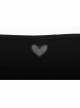 Front Chest Coriaceous Love Embroidery Metal Rivet Leather Shoulder Strap Oblique Hem Black Punk Dress