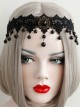 Gothic Vampire Black Lace Pearl Halloween Performer Headband