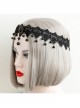 Gothic Vampire Black Lace Pearl Halloween Performer Headband
