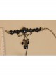 Gothic Black Gemstone Halloween Christmas Female Lace Bracelet With Ring One Chain
