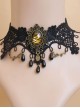 Leopard Gothic Pearl Black Chain Lace Fake Collar Fashion Choker