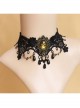 Leopard Gothic Pearl Black Chain Lace Fake Collar Fashion Choker